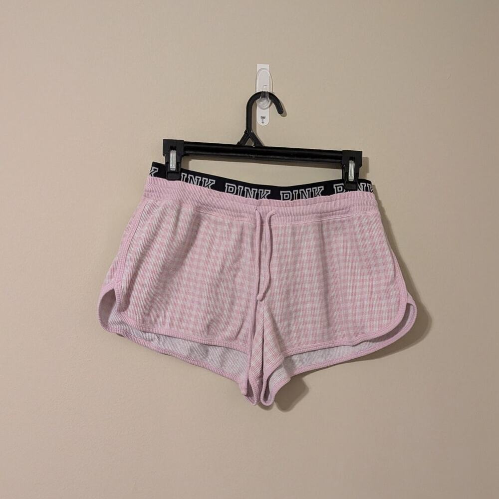 PINK Light Pink Plaid Sleepwear Shorts With PINK Waistband